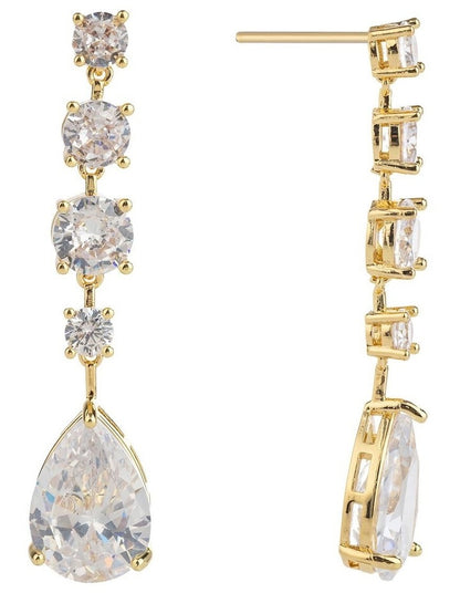 GJEC087M- Pear Drop Earrings in Gold