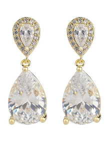 Drop Earrings GJEC058M CZ in Gold