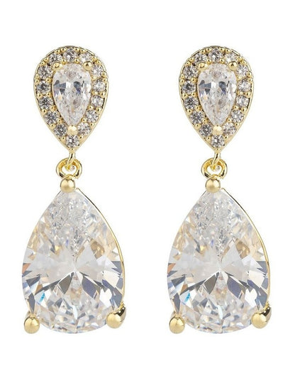 Drop Earrings GJEC058M CZ in Gold