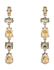 GJEC051M- Long Drop Earrings in Champagne