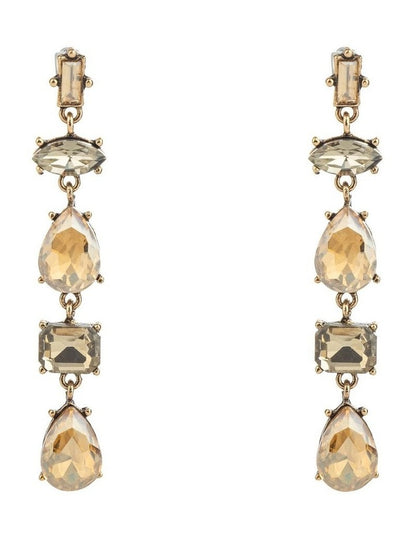 GJEC051M- Long Drop Earrings in Champagne
