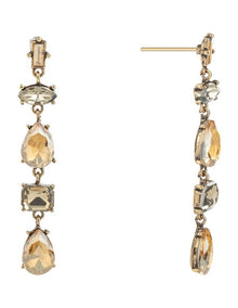GJEC051M- Long Drop Earrings in Champagne