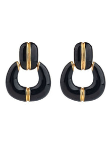 GJEC079M - Link Earrings in Black