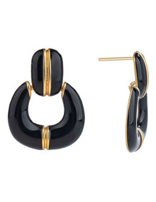 GJEC079M - Link Earrings in Black