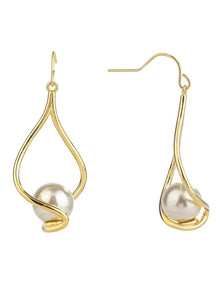 GJEC047M- Swirl Drop Earrings in Gold