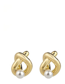 Knot Stud Earrings GJEC080M in Gold