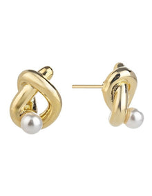 Knot Stud Earrings GJEC080M in Gold