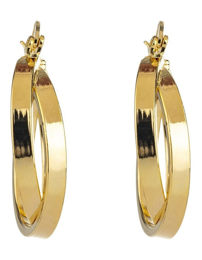 GJEC062M - Double Hoops Earrings in Gold