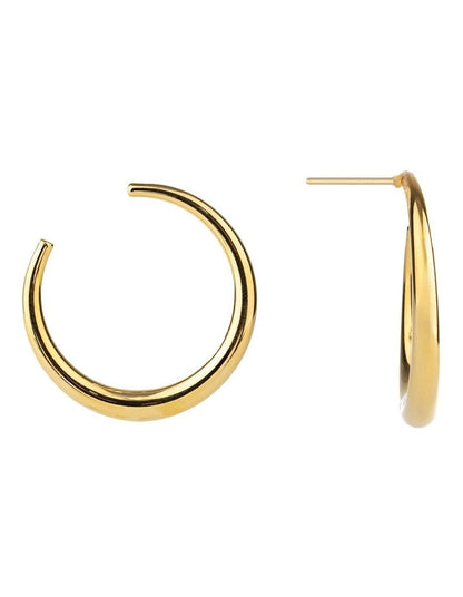 GJEC068M - 3/4 Hoops Earrings in Gold