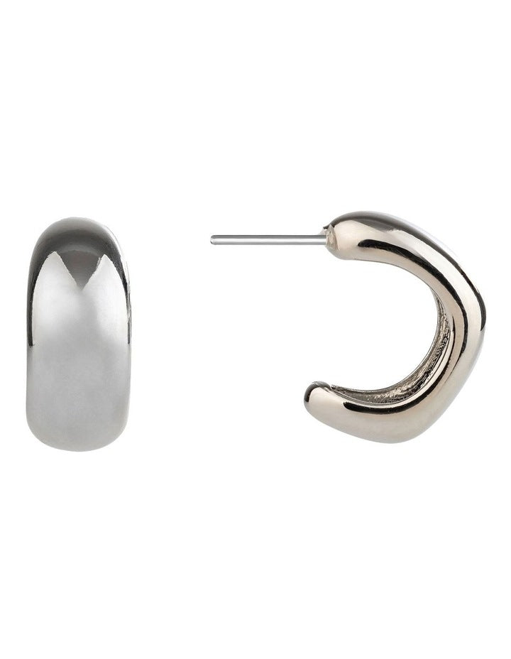 GJEC066M Half Hoops Earrings in Silver