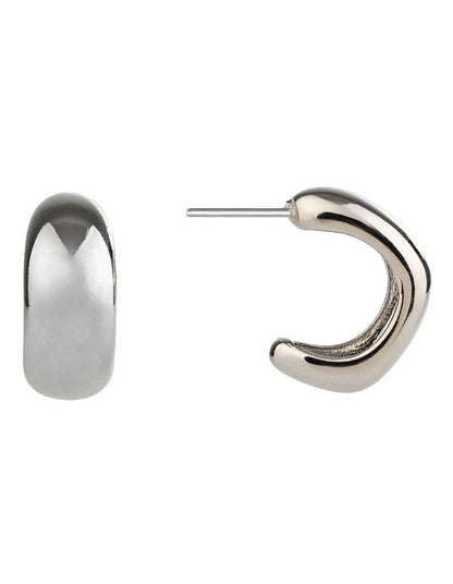 GJEC066M Half Hoops Earrings in Silver