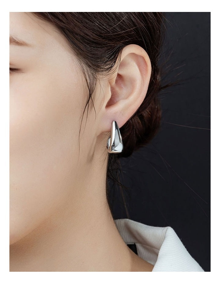GJEC066M Half Hoops Earrings in Silver