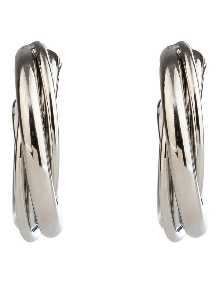 3/4 Hoop Earrings GJEC070M in Silver