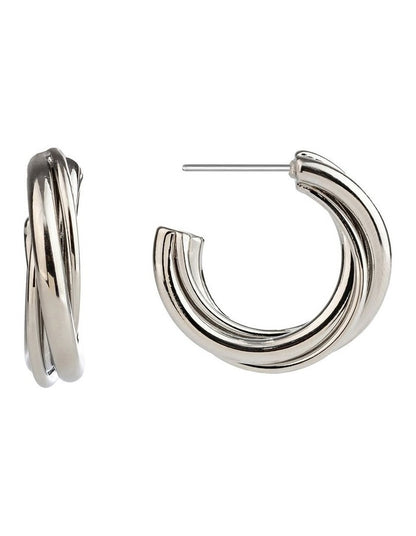3/4 Hoop Earrings GJEC070M in Silver