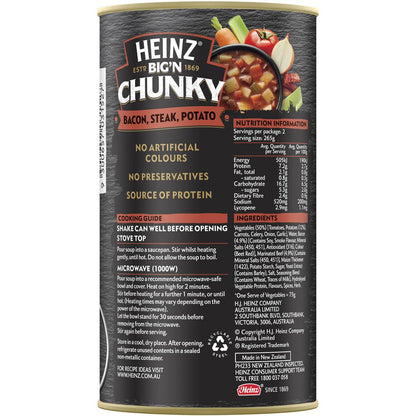 Heinz Big n Chunky Bacon, Steak, Potato Soup 535g