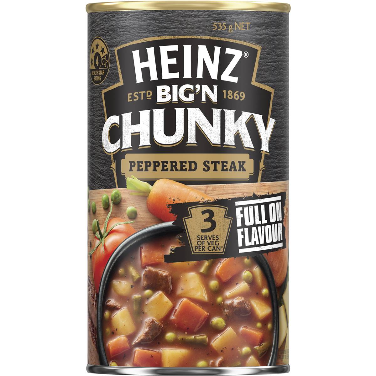 Heinz Big n Chunky Peppered Steak Soup Tinned Ready Meals 535g