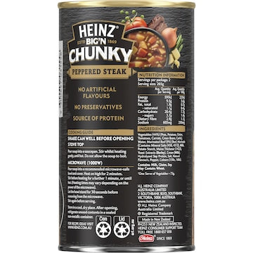 Heinz Big N Chunky Peppered Steak Soup Tinned Ready Meals 535g