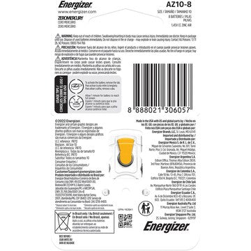 Energizer Hearing Aid Batteries Size 10 8 pack