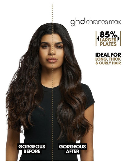 Chronos Max Wide-Plate Hair Straightener in Black