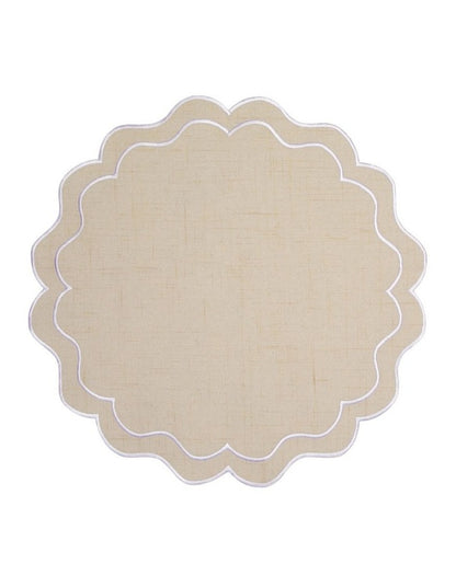 Banda Scallop Placemat 38cm in Cream
