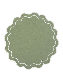 Banda Scallop Placemat 38cm in Green