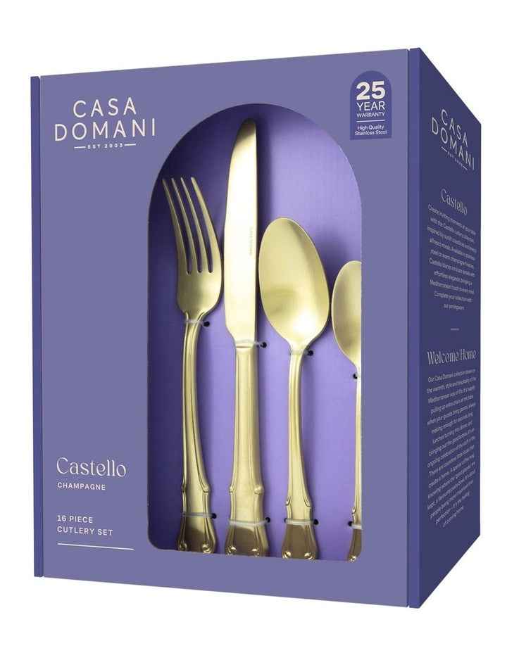 Castello Cutlery Set 16 Pieces Gift Boxed in Champagne