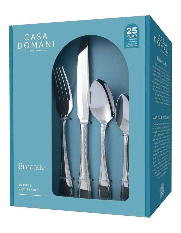 Brocade Cutlery Set 16 Pieces Gift Boxed  in Silver