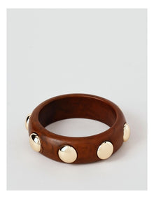 Stud Bangle Bracelet in Brown