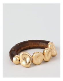 Stretch Nugget Molten Bracelet in Brown