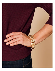 Stretch Nugget Molten Bracelet in Brown