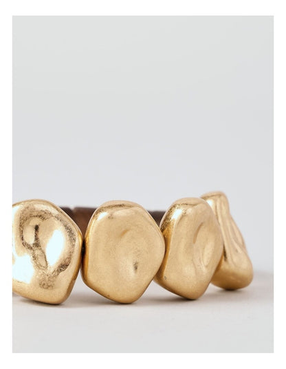 Stretch Nugget Molten Bracelet in Brown