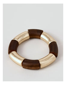 Stretch Tube 2Pk Bracelet in Brown