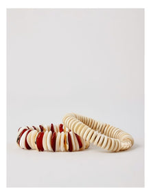 Bead & Wood 2Pk Stretch Bracelets in Red