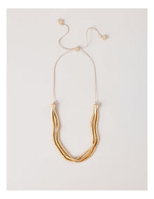 Molten Metal Layered Necklace  in Gold