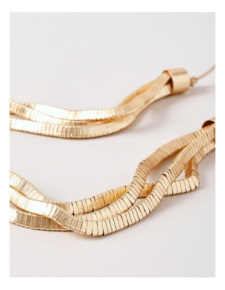 Molten Metal Layered Necklace  in Gold