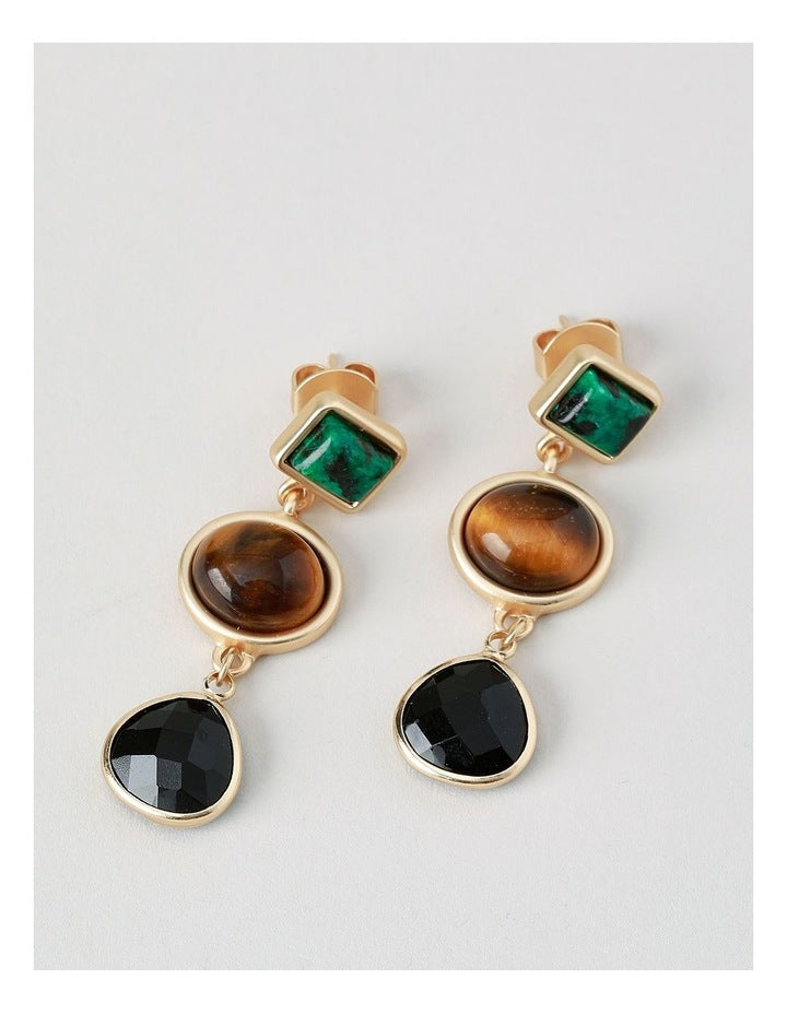 Stone Drop Earrings in Multi