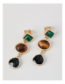 Stone Drop Earrings in Multi