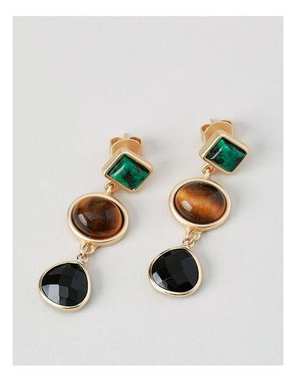 Stone Drop Earrings in Multi