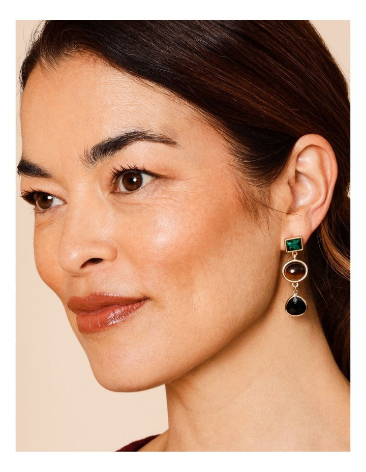 Stone Drop Earrings in Multi