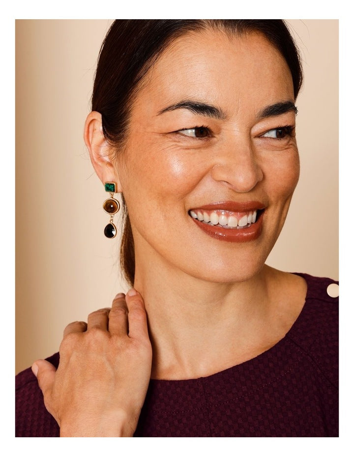 Stone Drop Earrings in Multi