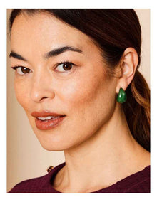 Huggie Earrings in Green