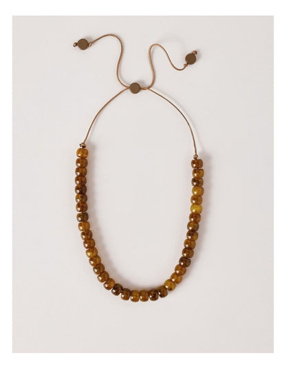 Heart Pendant Necklace in Amber