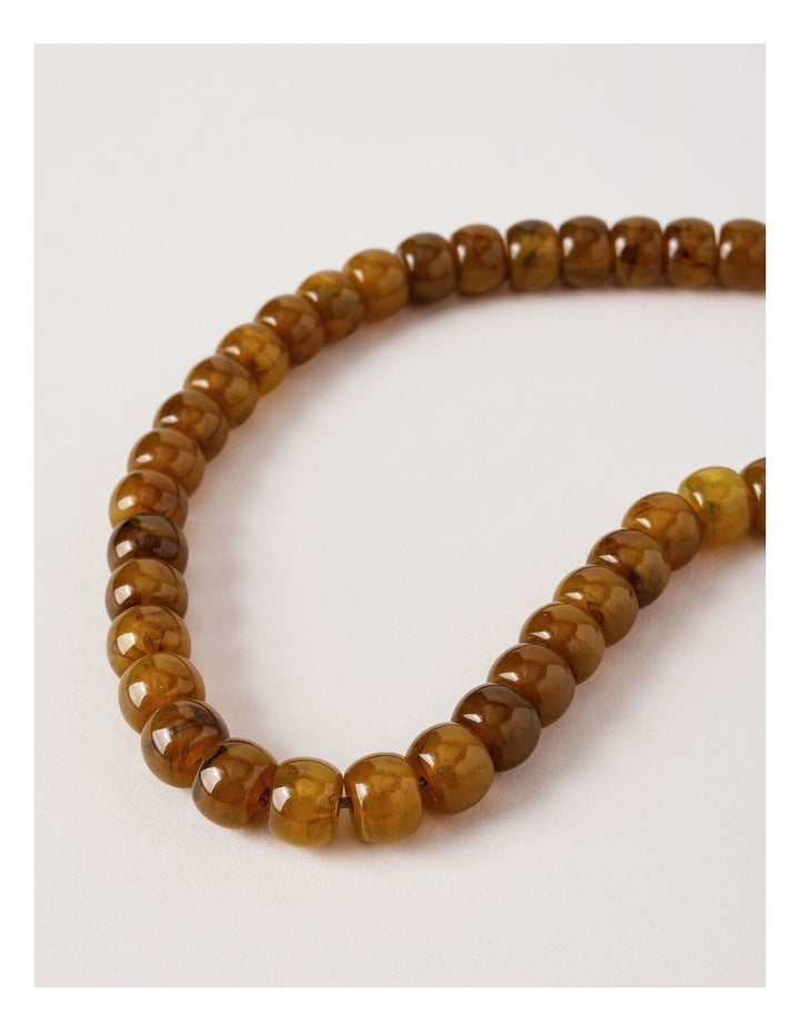 Heart Pendant Necklace in Amber