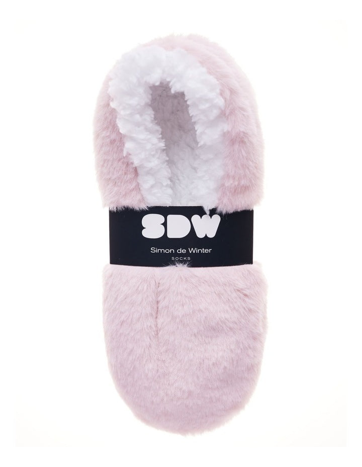 Fluffy Slipper Socks 1 Pack in Dusty Blush