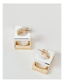 Two Tone Earrings in Mixed Metal