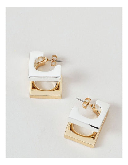 Two Tone Earrings in Mixed Metal