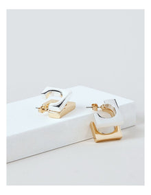 Two Tone Earrings in Mixed Metal