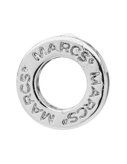 Signature Logo Circle Stud Earrings in Silver