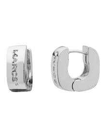 Signature Logo Huggie Hoop Earrings in Silver