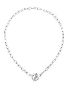 Signature Logo Toggle Necklace in Silver